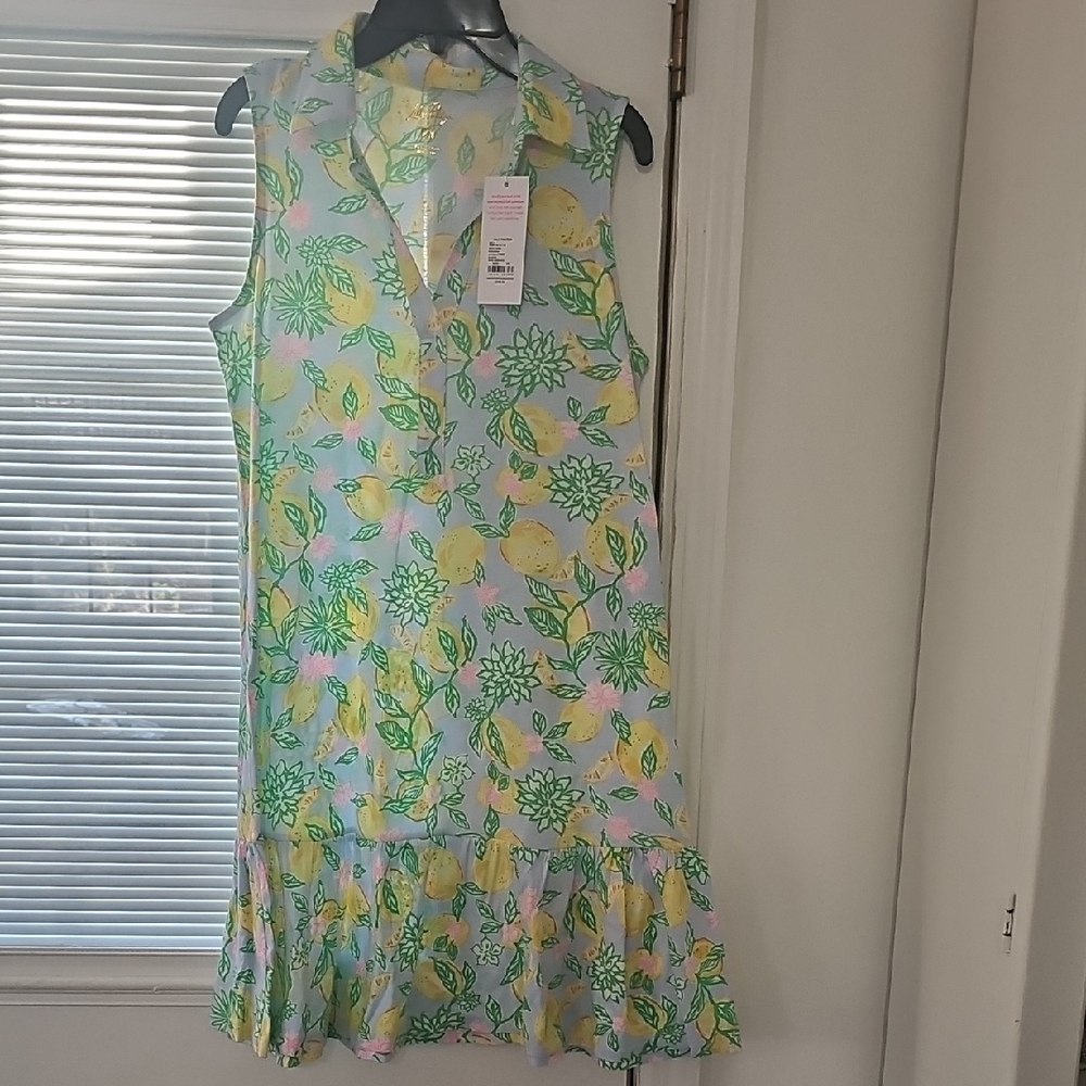 Lilly Pulitzer Floral Mini Dress - Green, Yellow, Blue